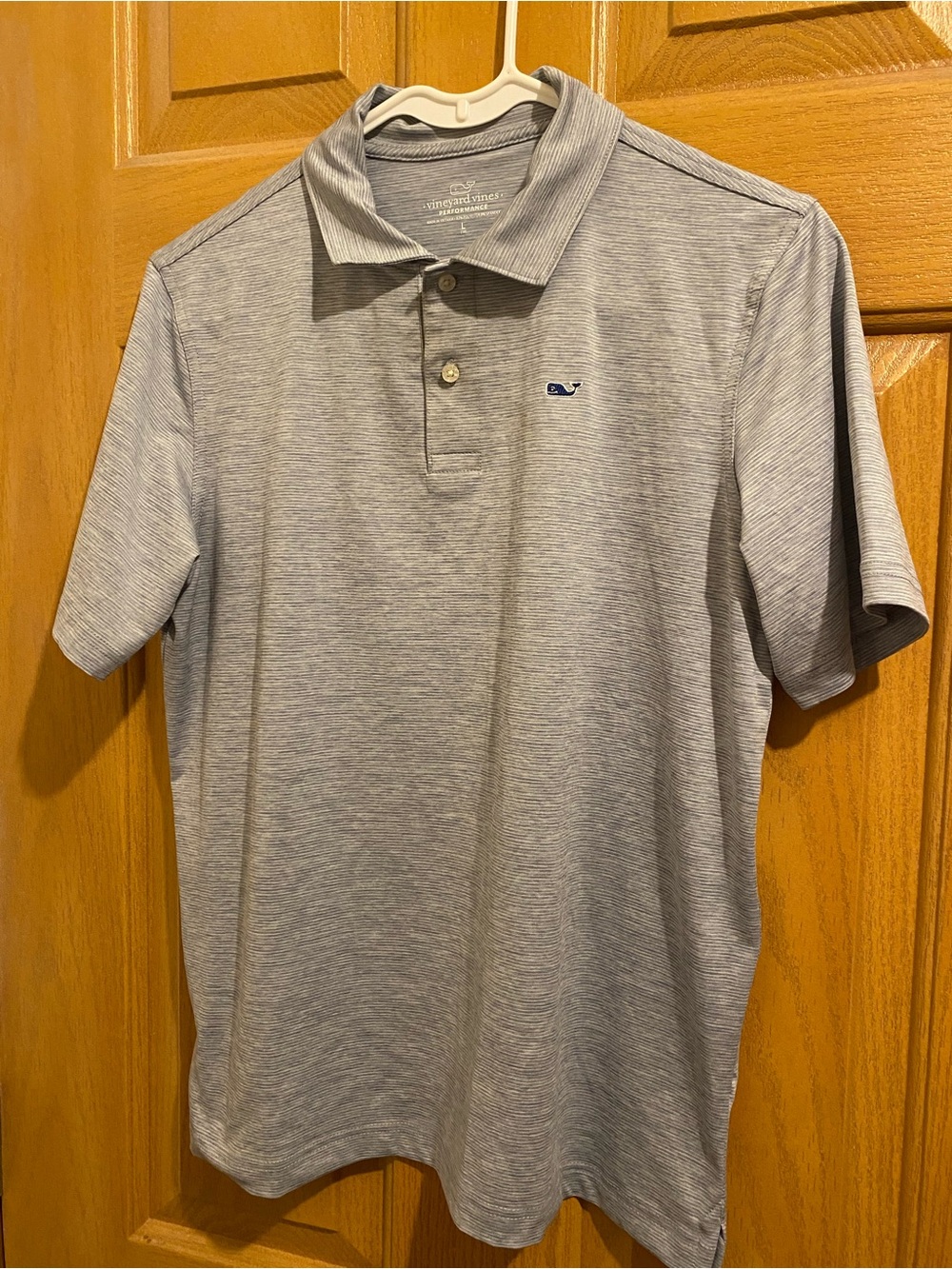 Vineyard Vines Men’s Light Heather Gray Polo with Whale Logo